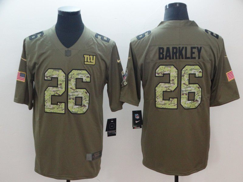 Men New York Giants #26 Barkley Green Nike Olive Salute To Service Limited NFL Jersey->youth mlb jersey->Youth Jersey